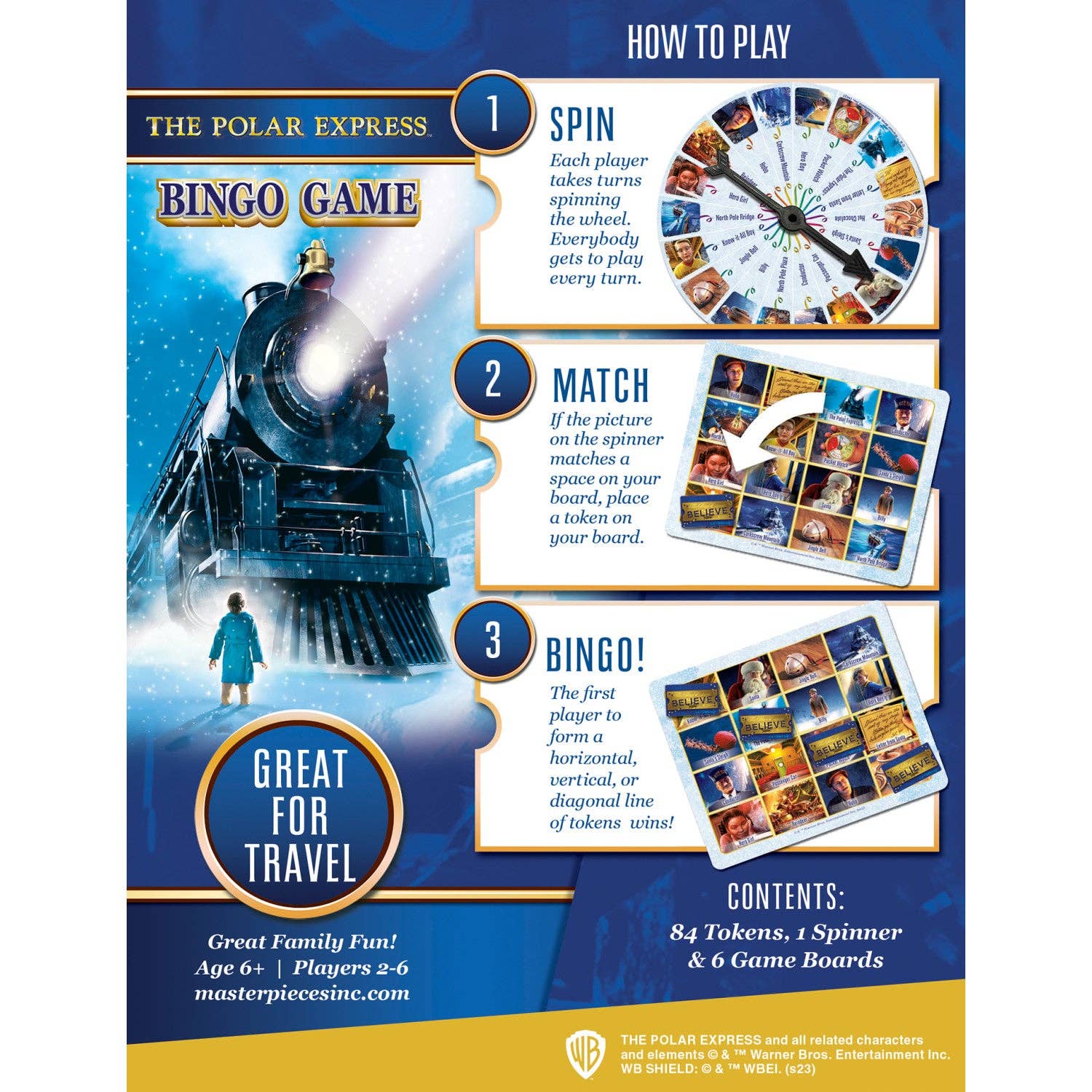 The Polar Express Bingo Game game Masterpieces Puzzles