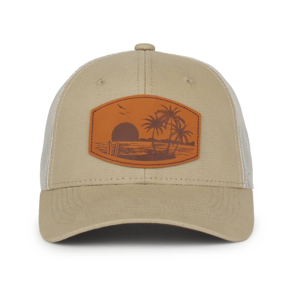 Beach Leather Buckle Patch Cap Hat Outdoor Cap