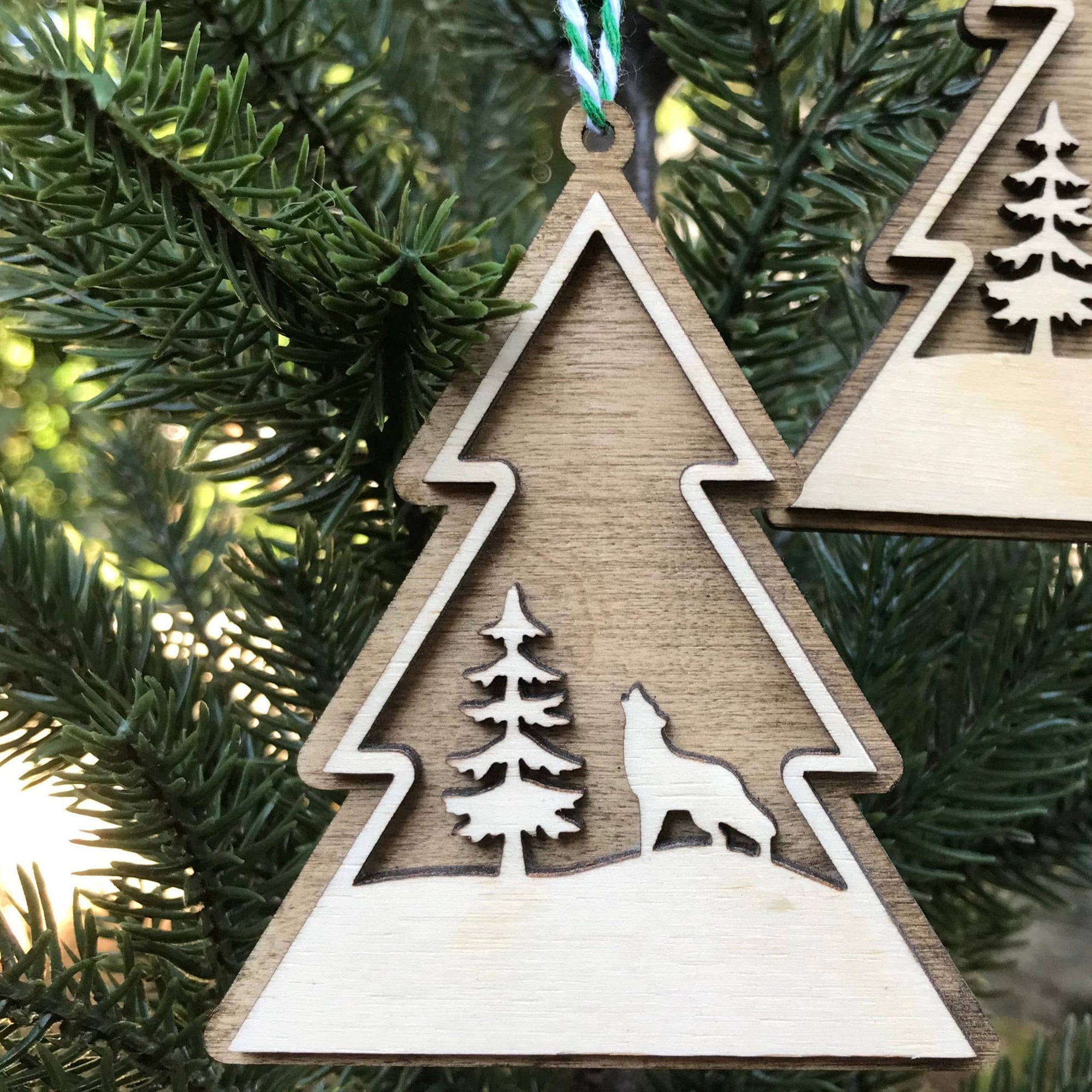 Wooden Christmas Ornament Wolf ornament National Parks and Beyond   