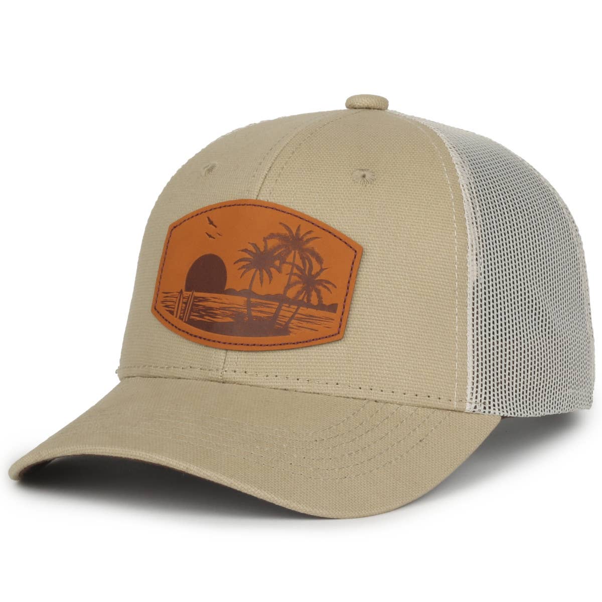 Beach Leather Buckle Patch Cap Hat Outdoor Cap