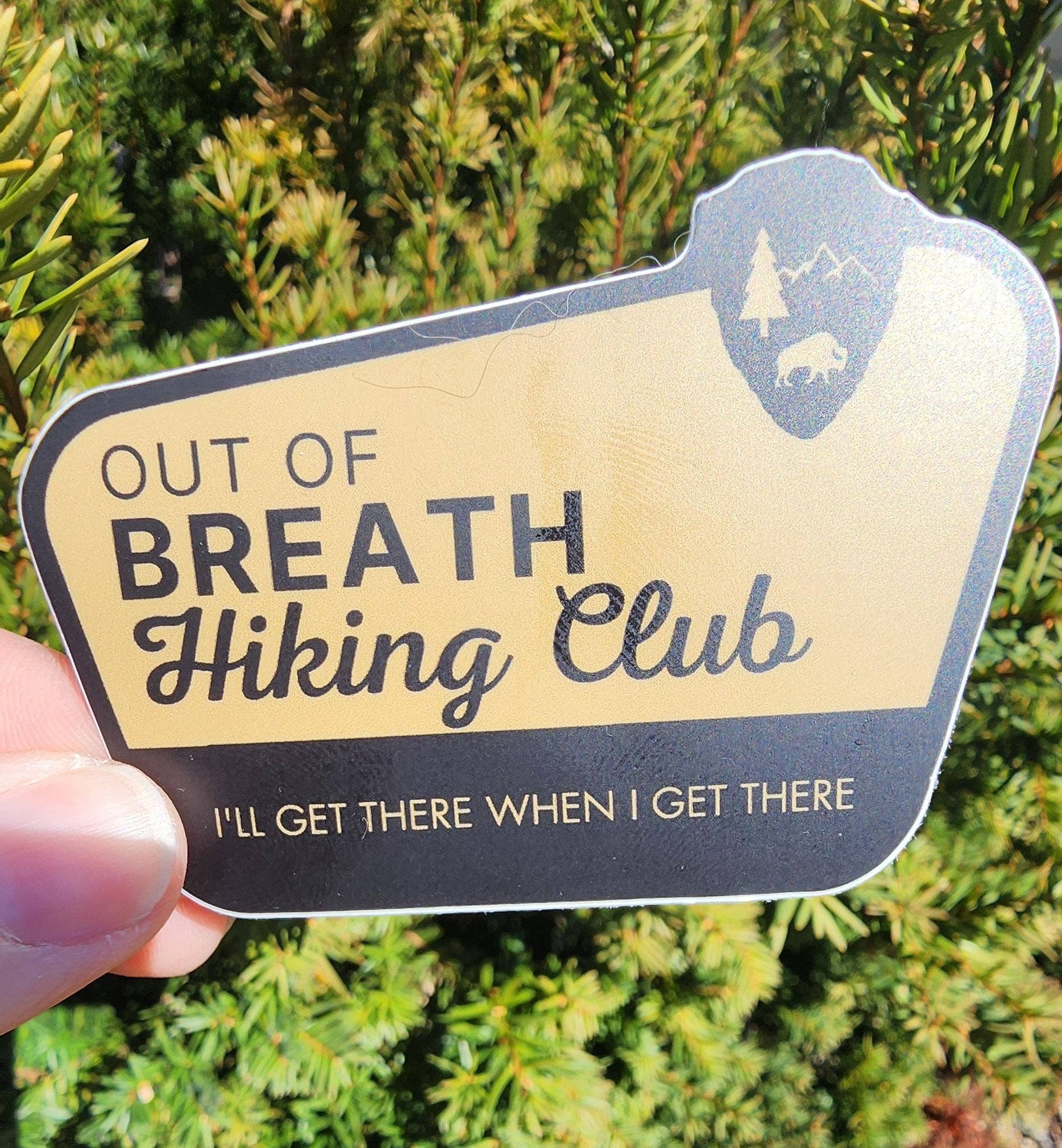 Out of Breath Hiking Club Sticker sticker National Parks and Beyond   