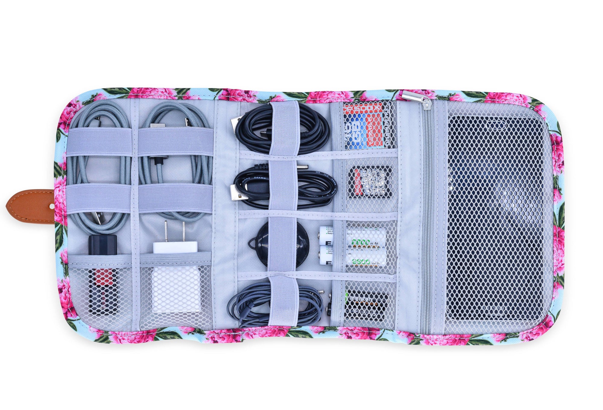 Floral Electronics Organizer Travel Bag cable managment Onyx Outfitters NW   