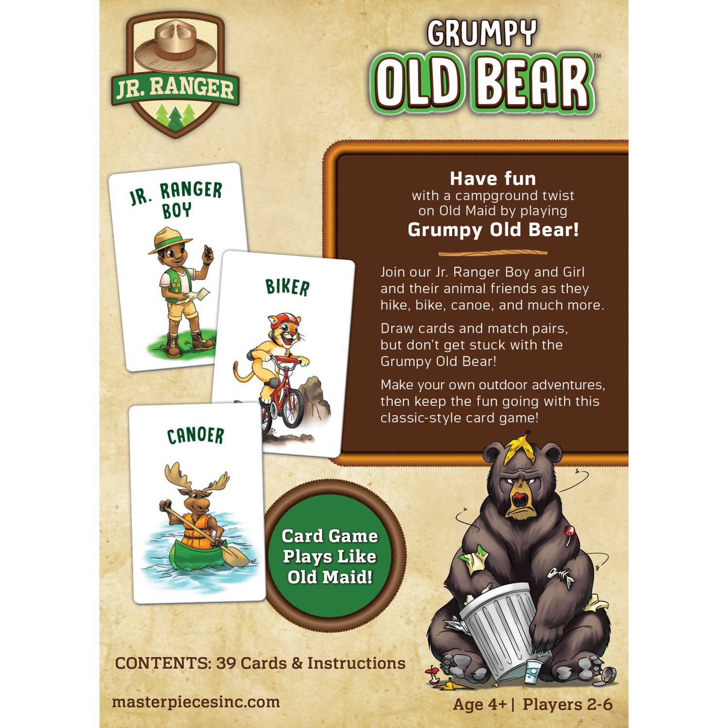 Jr. Ranger Grumpy Old Bear Card Game game Masterpieces Puzzles