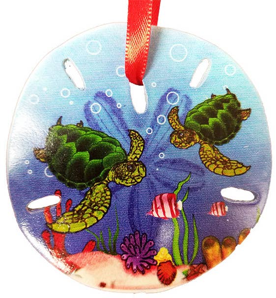 Sand Dollar Sea Turtles Ornament