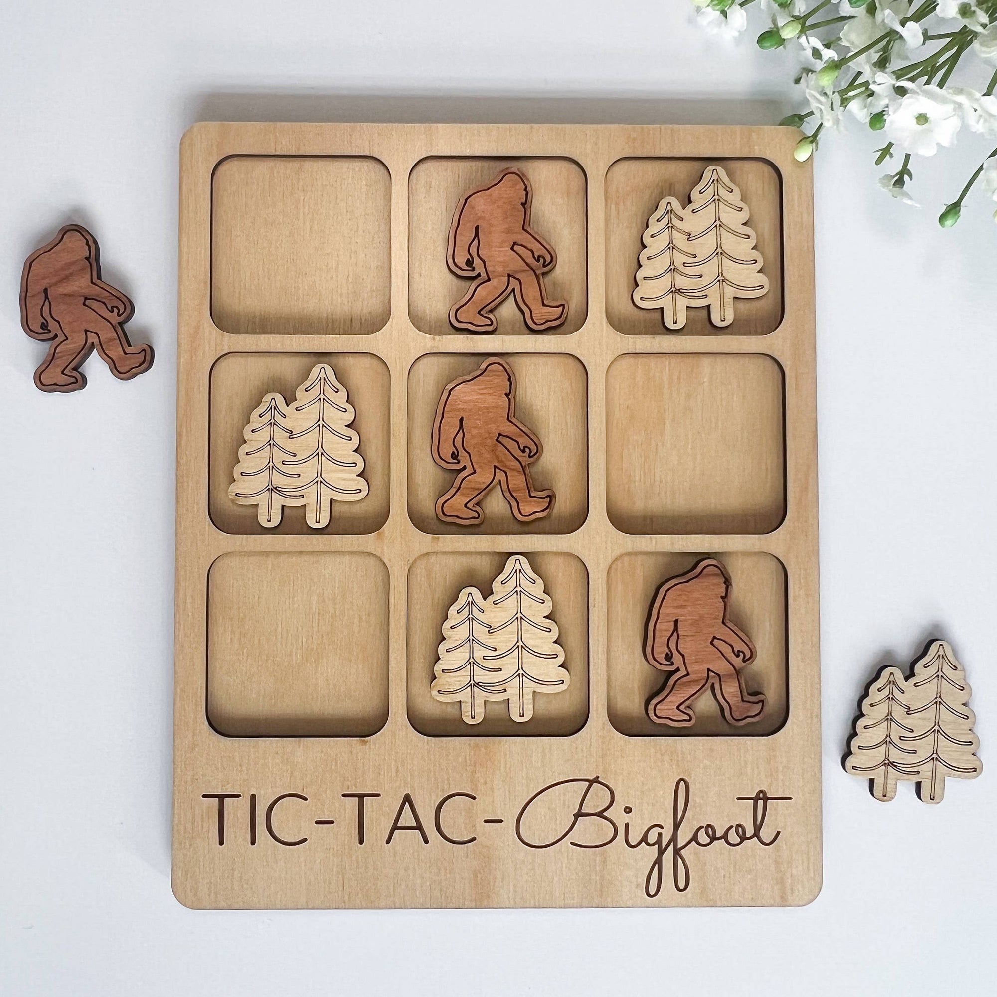 Bigfoot Tic-Tac-Toe Game Set games Birch House Living | Timeless Wooden Games