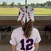 baseball hairbow, softball hairbow