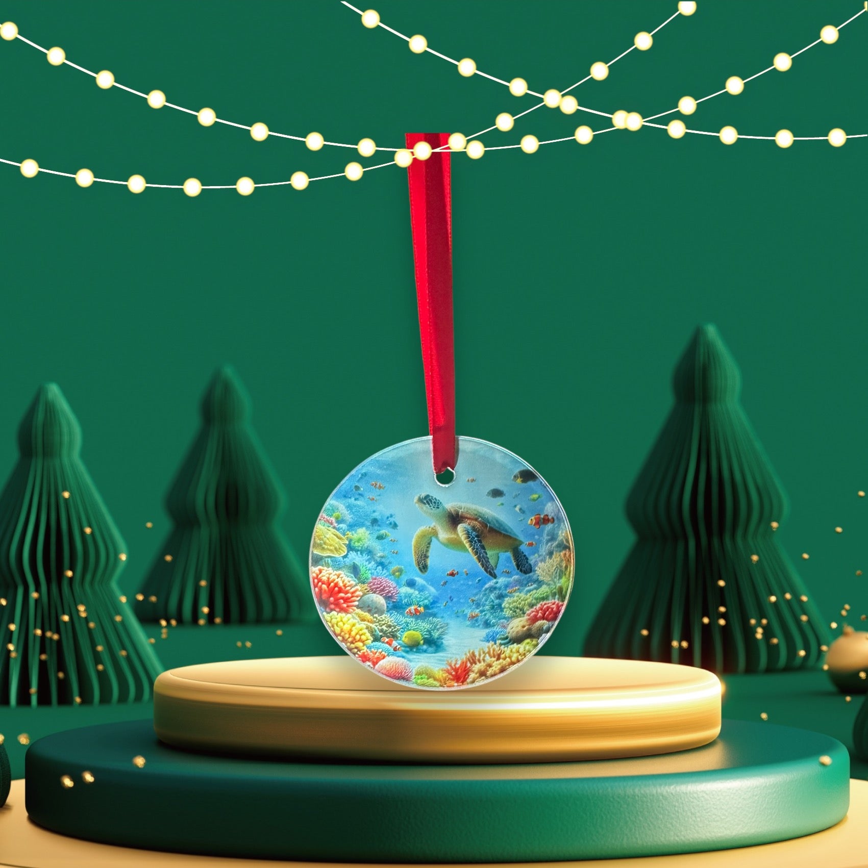 Glass Ornament Ocean Scene