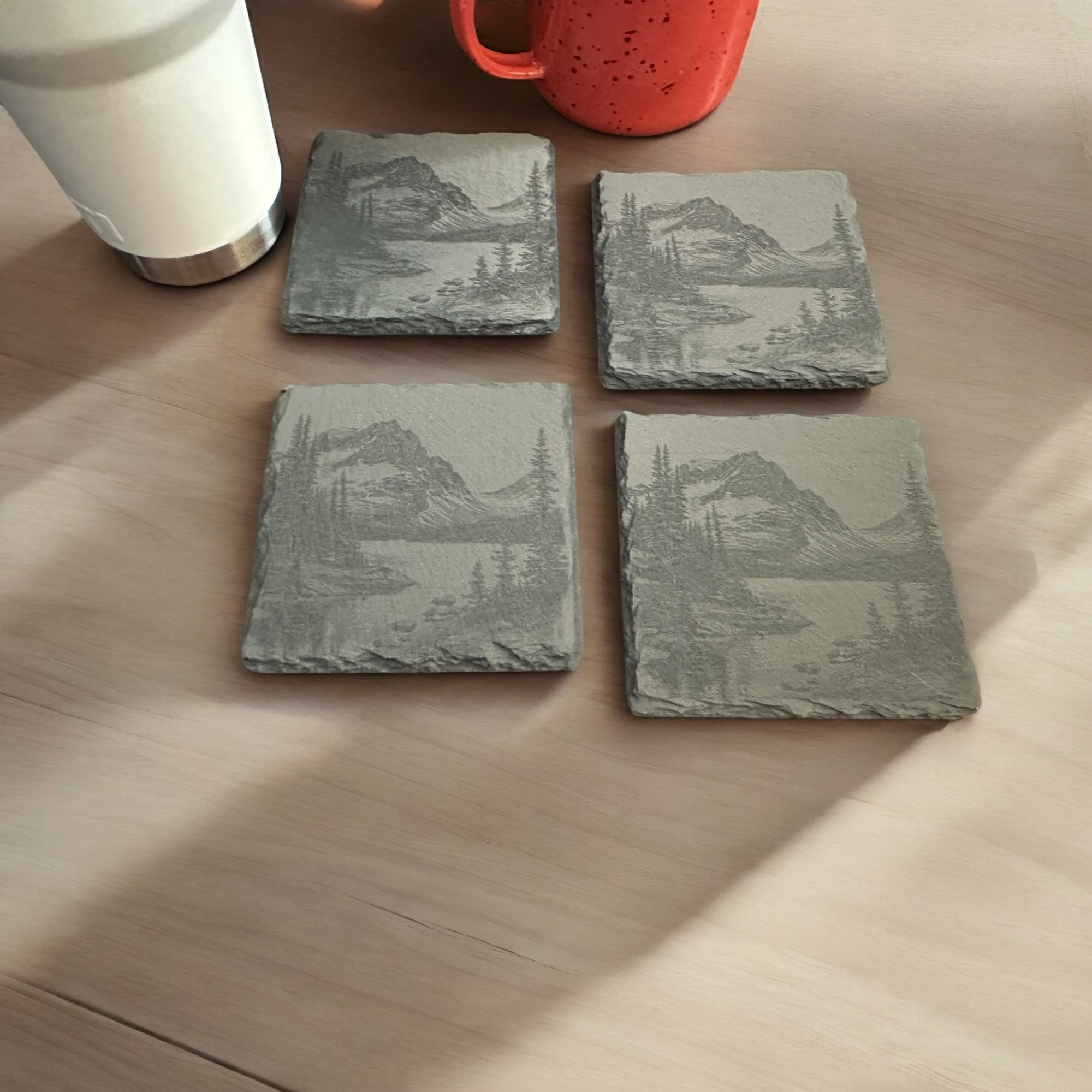 Black Slate Drink Coaster Coaster National Parks and Beyond Set of 4  