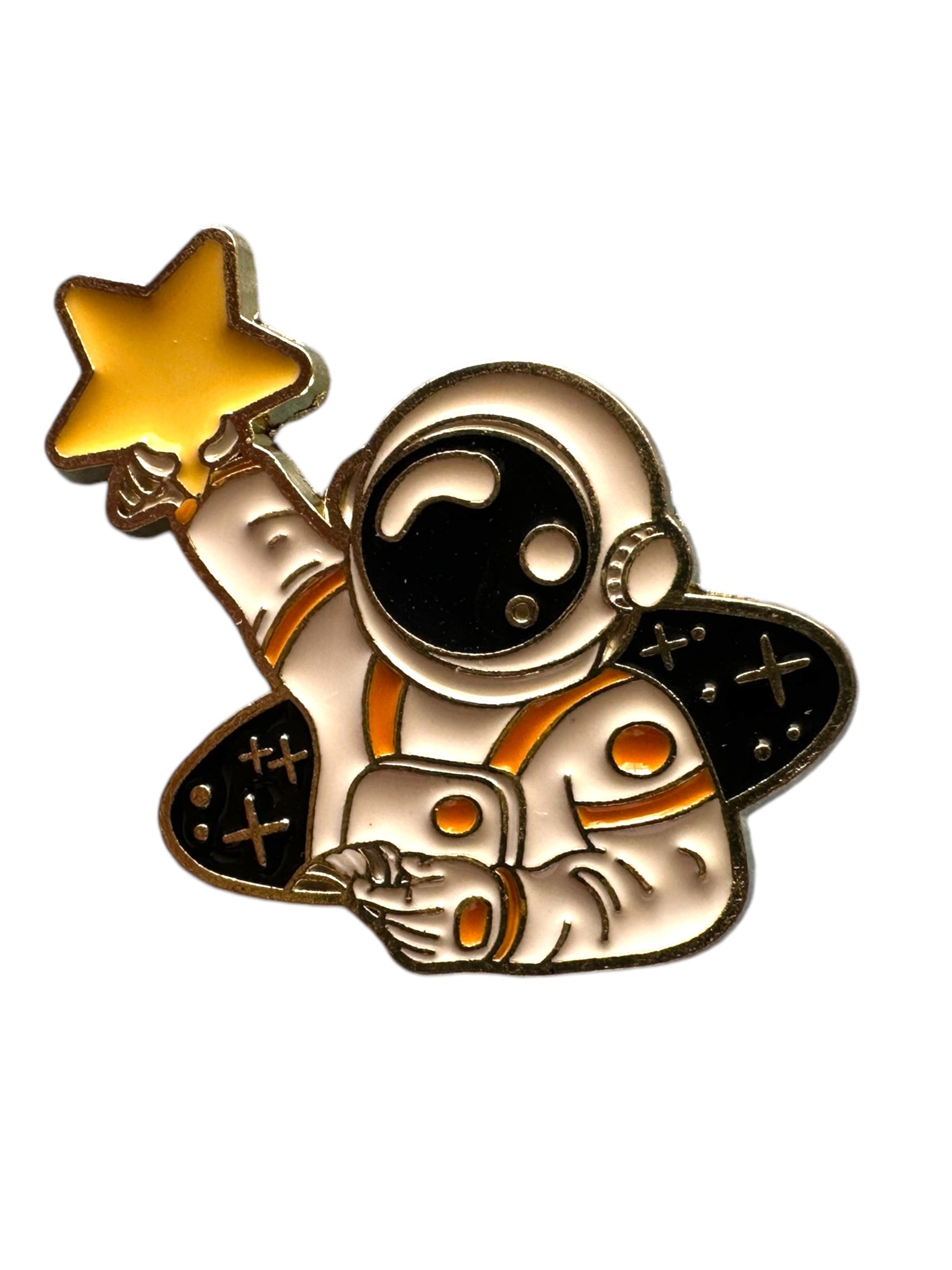 Cosmic Astronaut with Star Enamel Pin pin Magnifique Hearts   