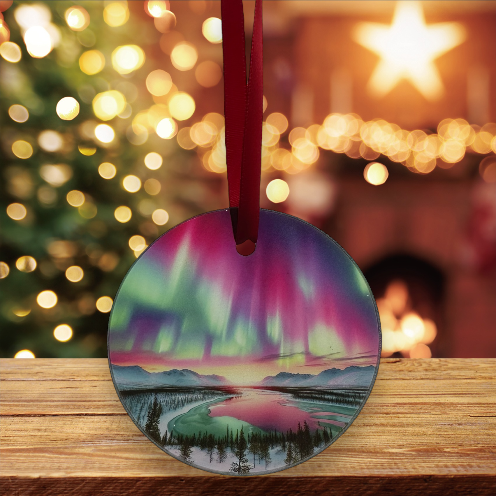 Northern Lights Glass Ornament ornament Orange Grove Trading Post   