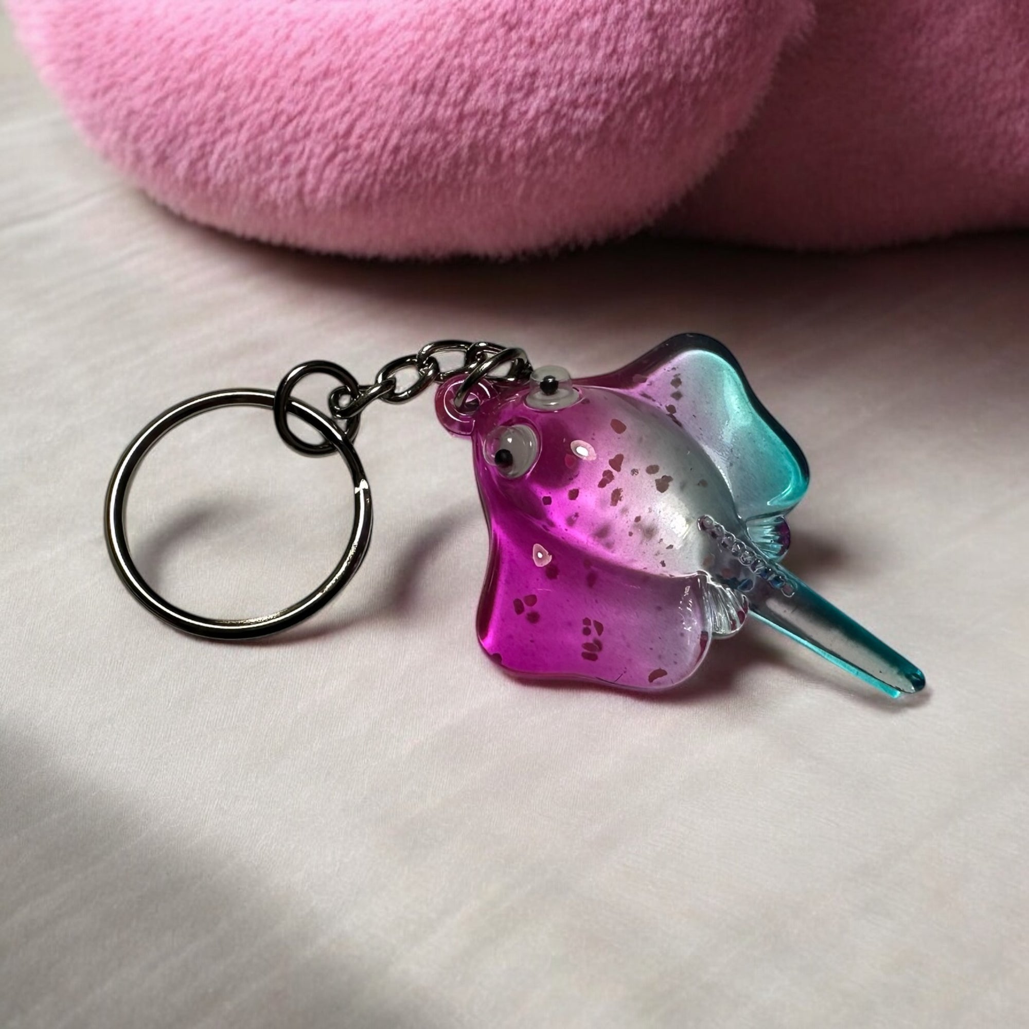 Stingray Charm Keychain keychain Sea Creations Purple/ Blue