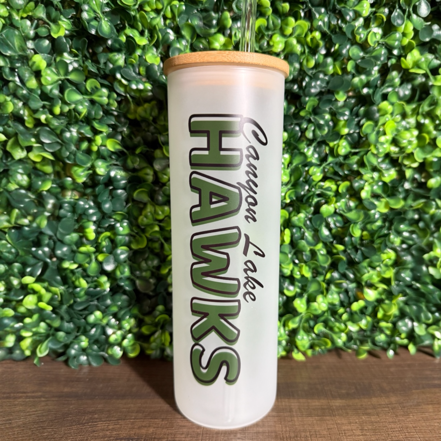 Canyon Lake Hawks Glass Tumbler 20oz Tumbler Orange Grove Trading Post