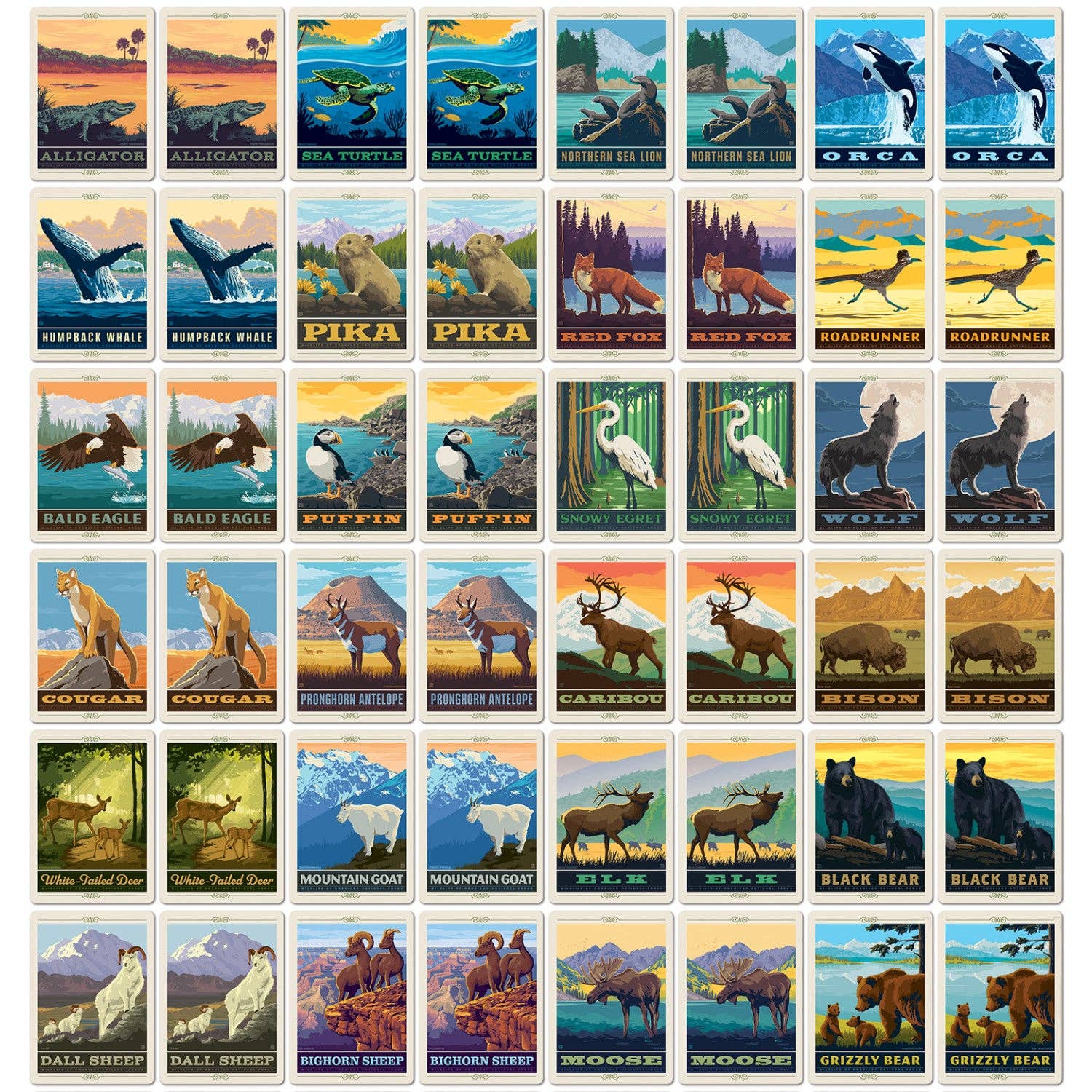 National Parks Wildlife Memory Game game Masterpieces Puzzles