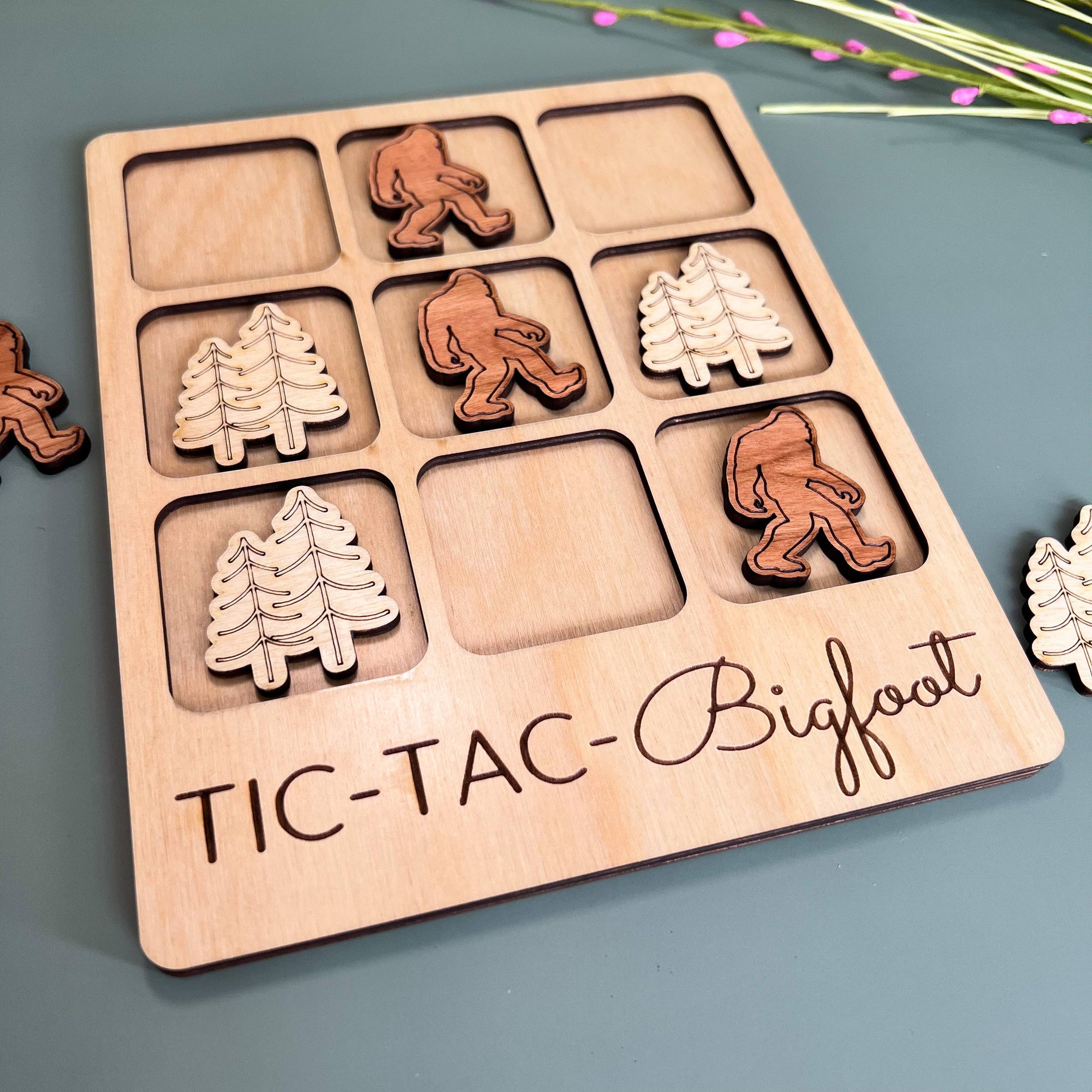 Bigfoot Tic-Tac-Toe Game Set games Birch House Living | Timeless Wooden Games