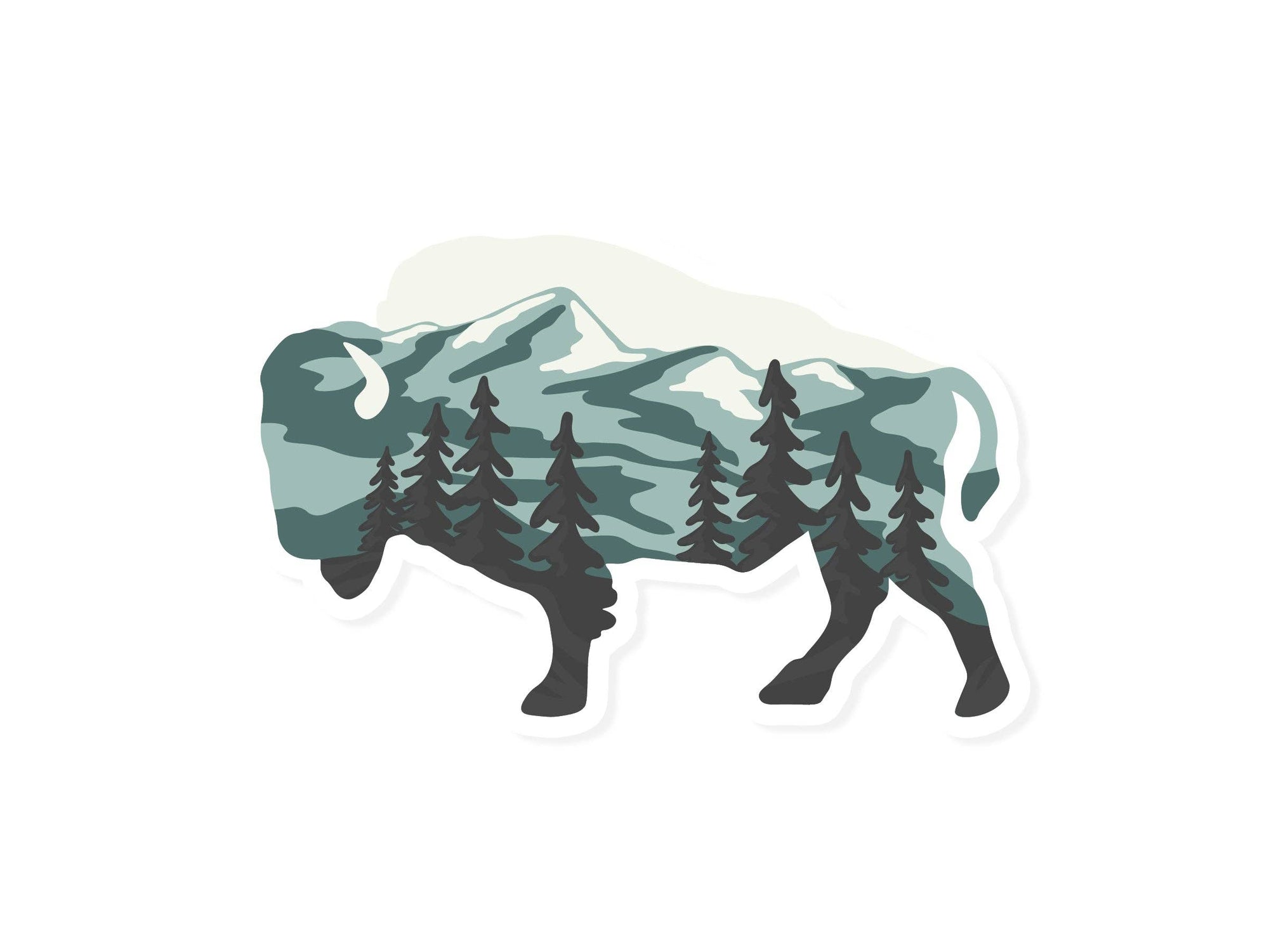 Bison Landscape Sticker sticker Wildtree